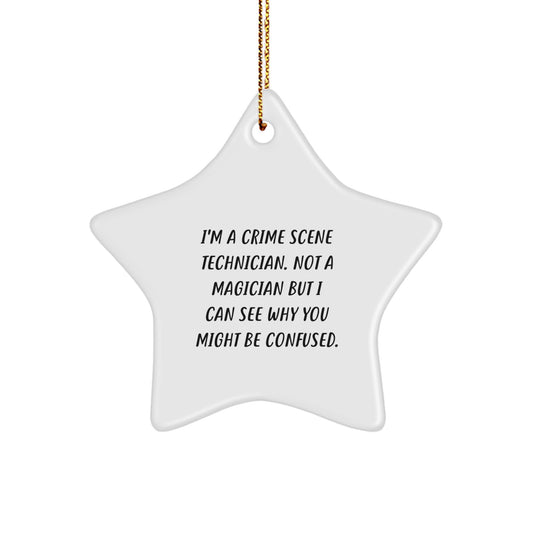 Funny Crime Scene Technician Star Ornament Gifts from Family for Christmas Unique - Image 1