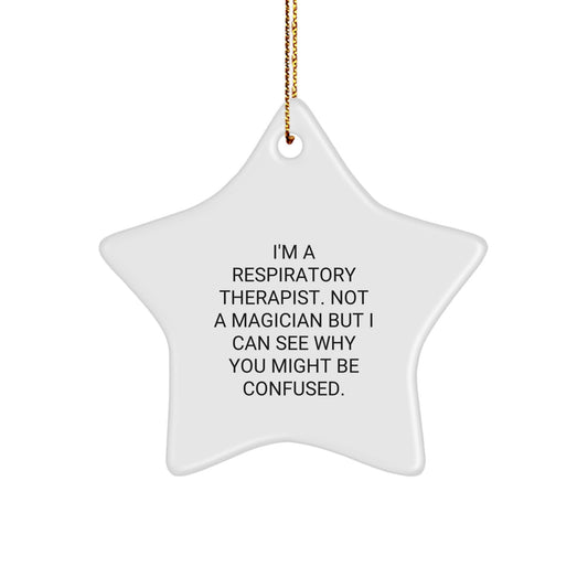Funny Gift for Respiratory Therapist Friends, Star Ornament Christmas Unique Gifts from Coworkers, Inspirational Christmas Decorations for Respiratory Therapist - Image 1