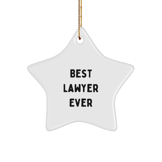 Funny Lawyer Gifts for Men - Best Lawyer Ever Star Ornament Christmas Unique Gifts from Family - Image 1