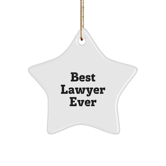 Funny Lawyer Gifts from Men, Best Lawyer Ever Christmas Star Ornament for Lawyer, Funny Lawyer Star Decoration - Image 1