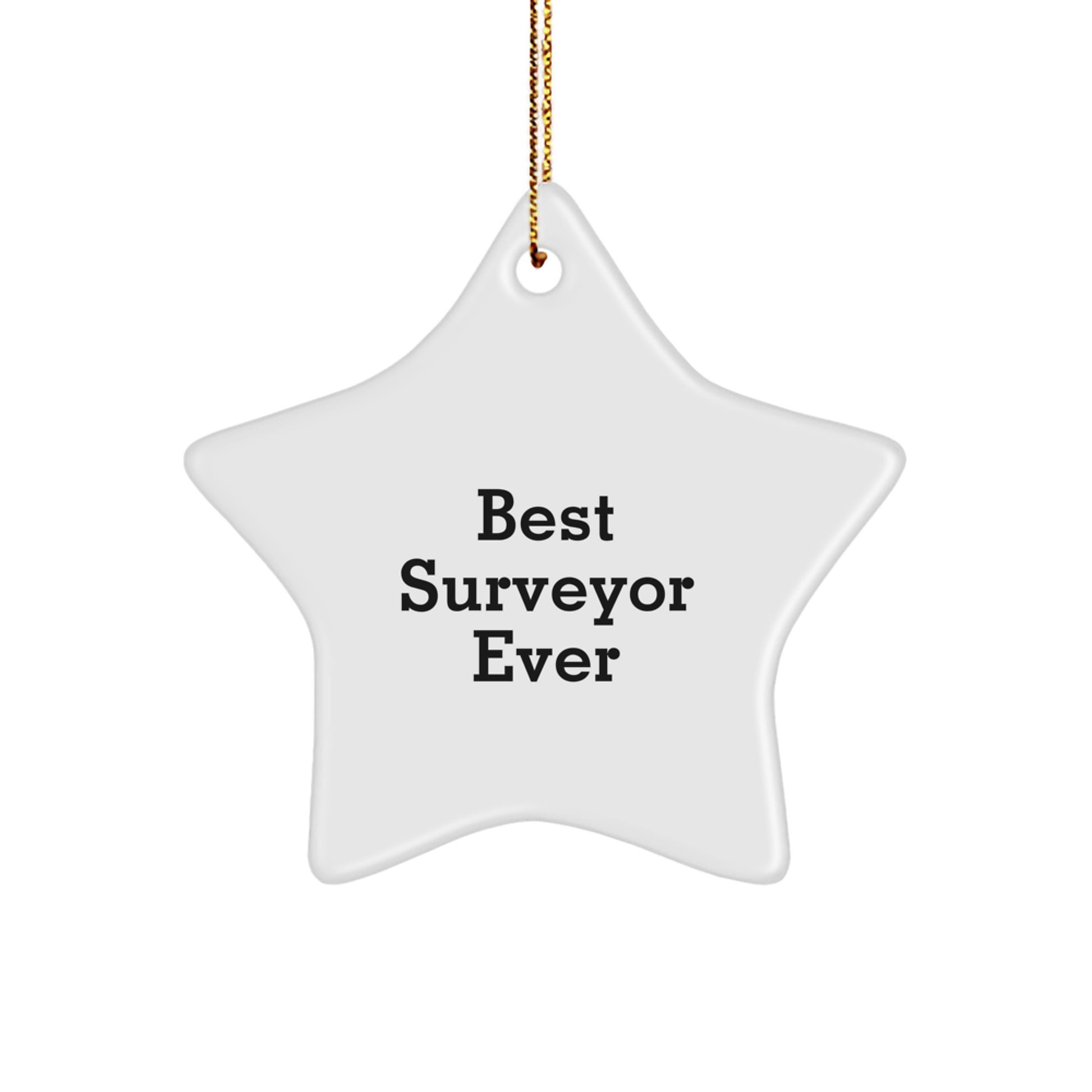 Funny Surveyor Gifts from Friends - Best Surveyor Ever Star Ornament for Men, Women, and Family - Christmas Unique Surveys Inspiration - Image 1