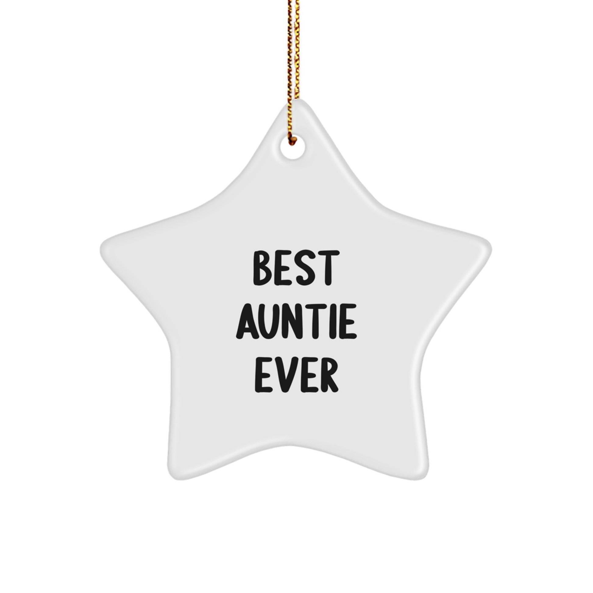 Funny Auntie Gifts, Star Ornament for Auntie, Best 'Auntie Ever' Christmas Unique Gift for Family - Image 1