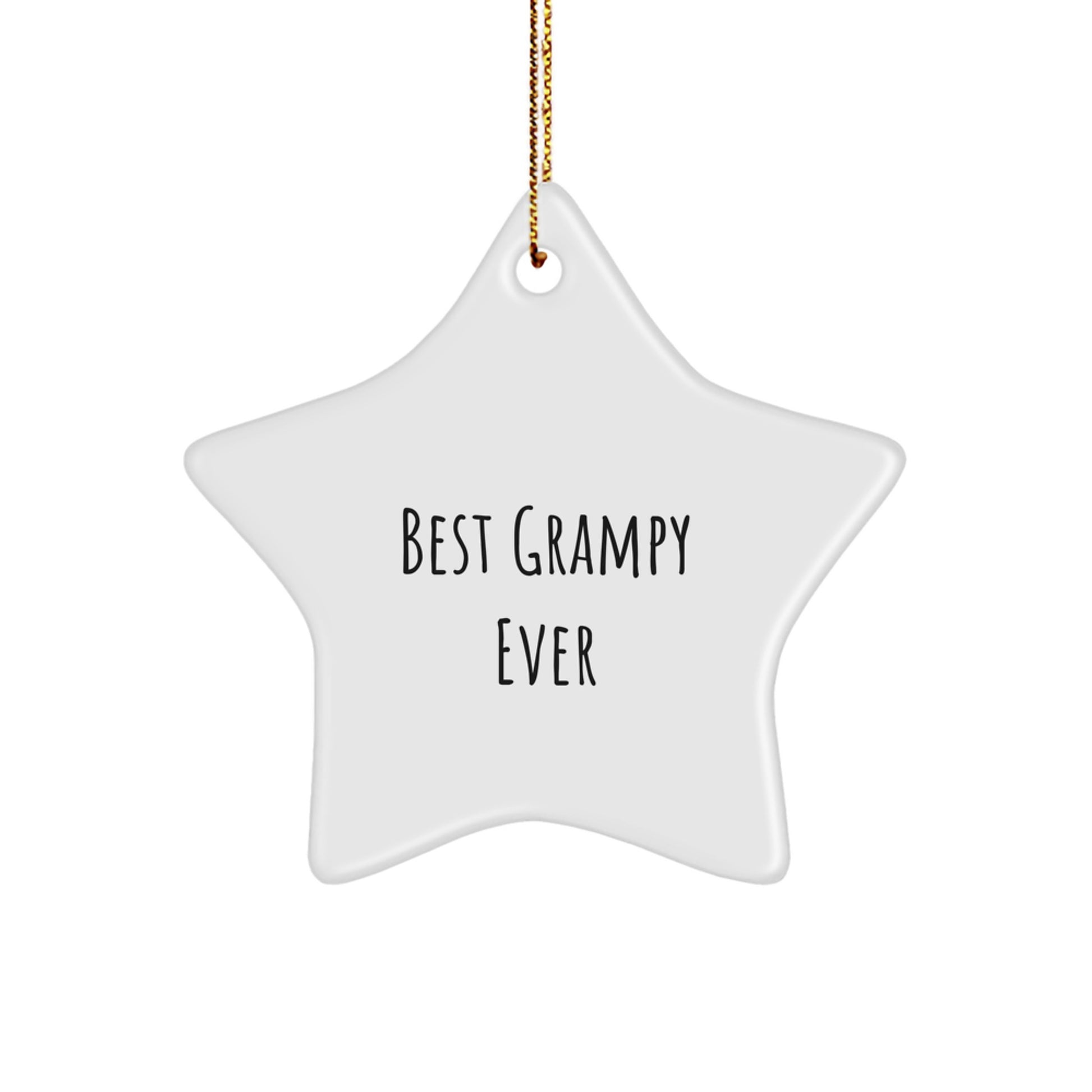 Grampy Star Ornament Funny Gift for Men, Gifts from Family, Christmas Unique Decorations, 'Best Grampy Ever' Star Shaped Home - Image 1