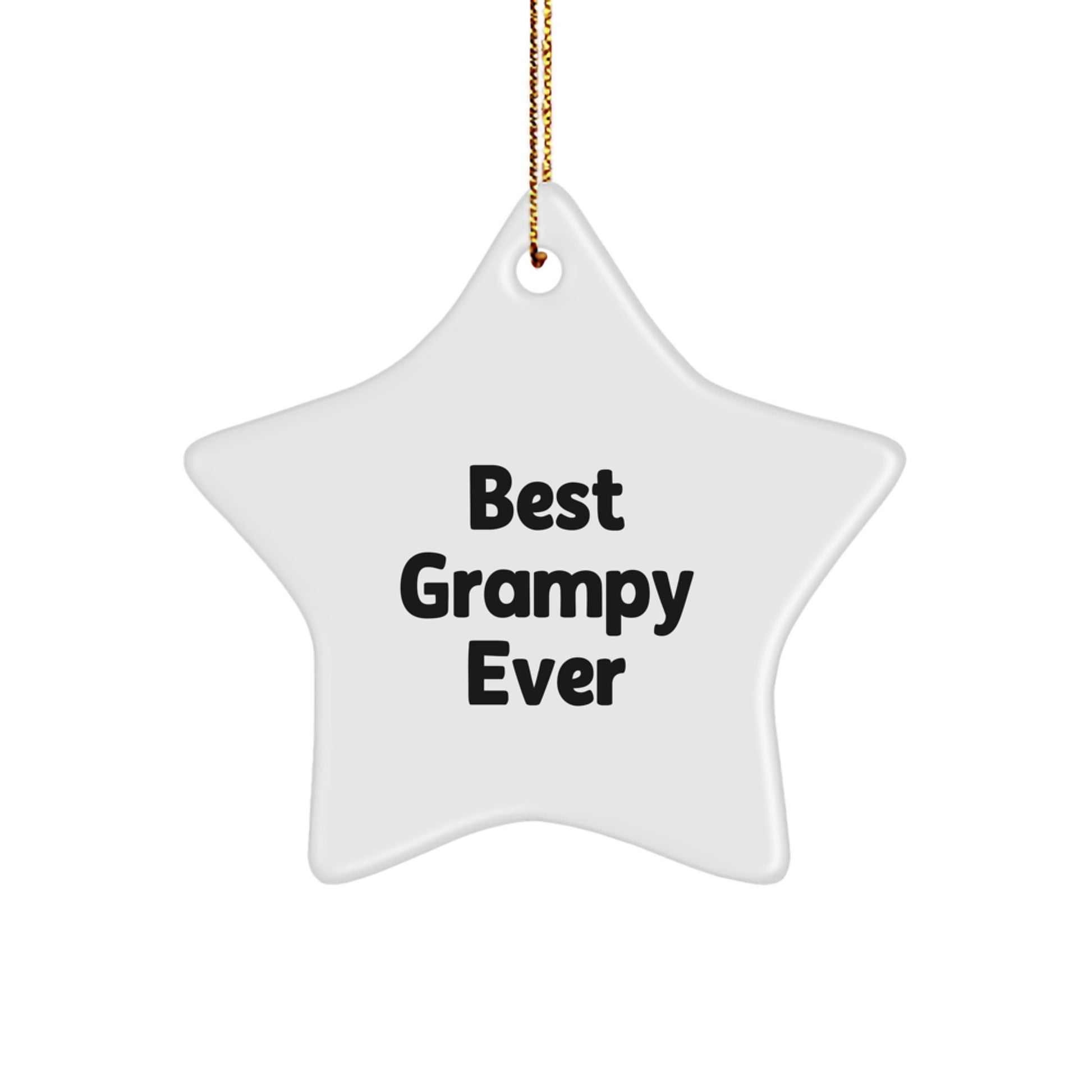 Funny Grampy Gifts for Men - Best Grampy Ever Star Ornament, White, Christmas Unique Gifts from Family - Image 1