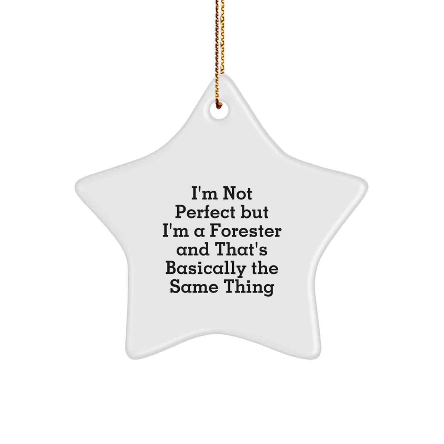 Funny Forester Star Ornament Gifts from Friends for Forester's Christmas Unique Decorations - White Star Shaped Home Decor - Image 1