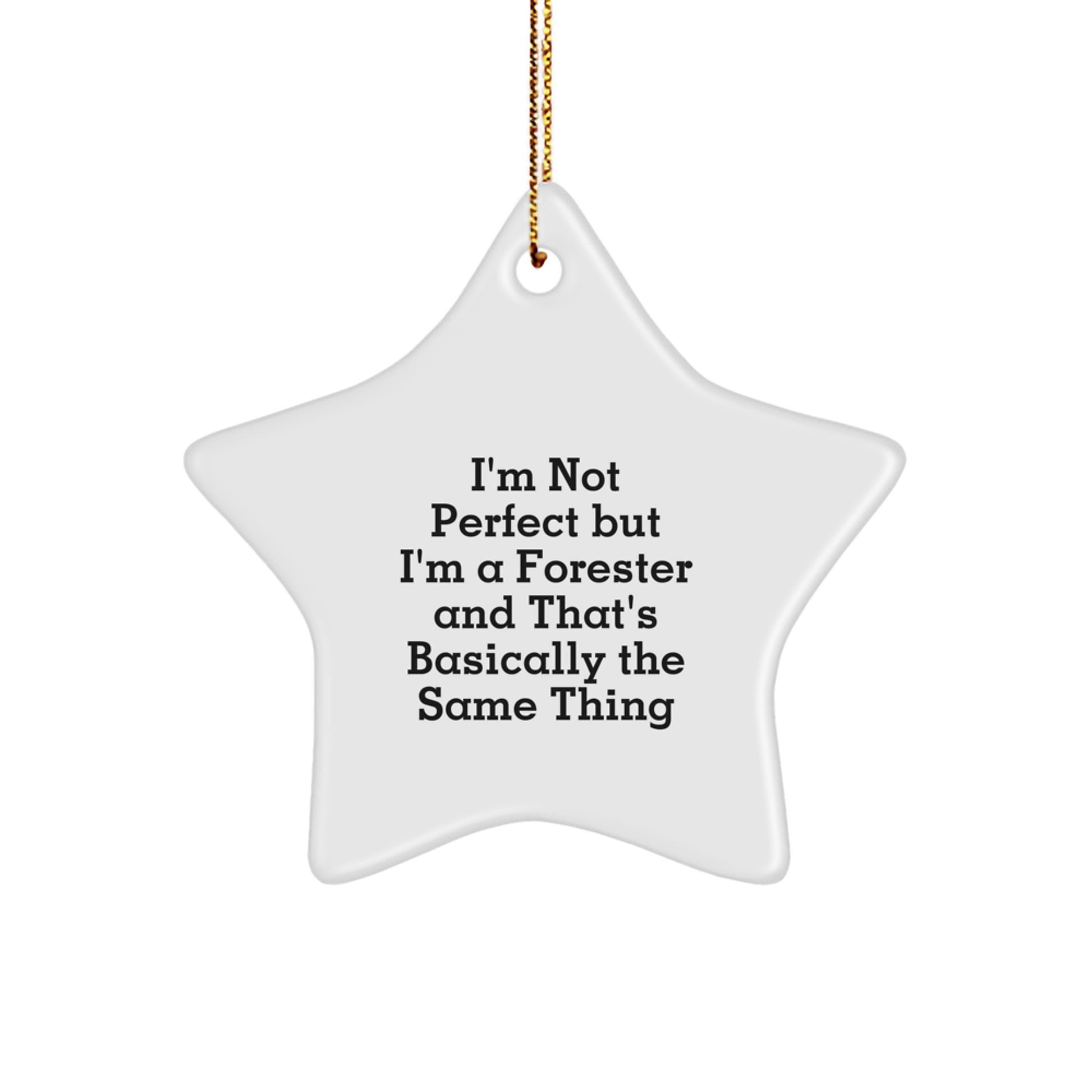 Funny Forester Star Ornament Gifts from Friends for Forester's Christmas Unique Decorations - White Star Shaped Home Decor - Image 1