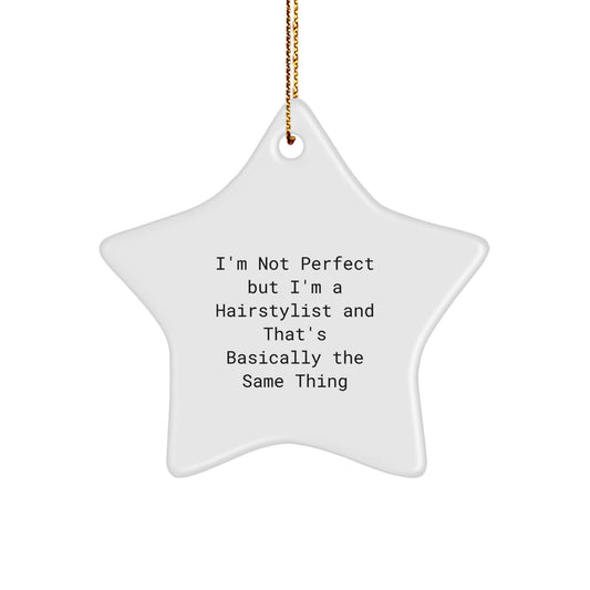 Funny Hairstylist Gifts from Friends - Star Ornament for Hairstylists, Cute Christmas Unique Gifts for Hairstylists at Home - Image 1