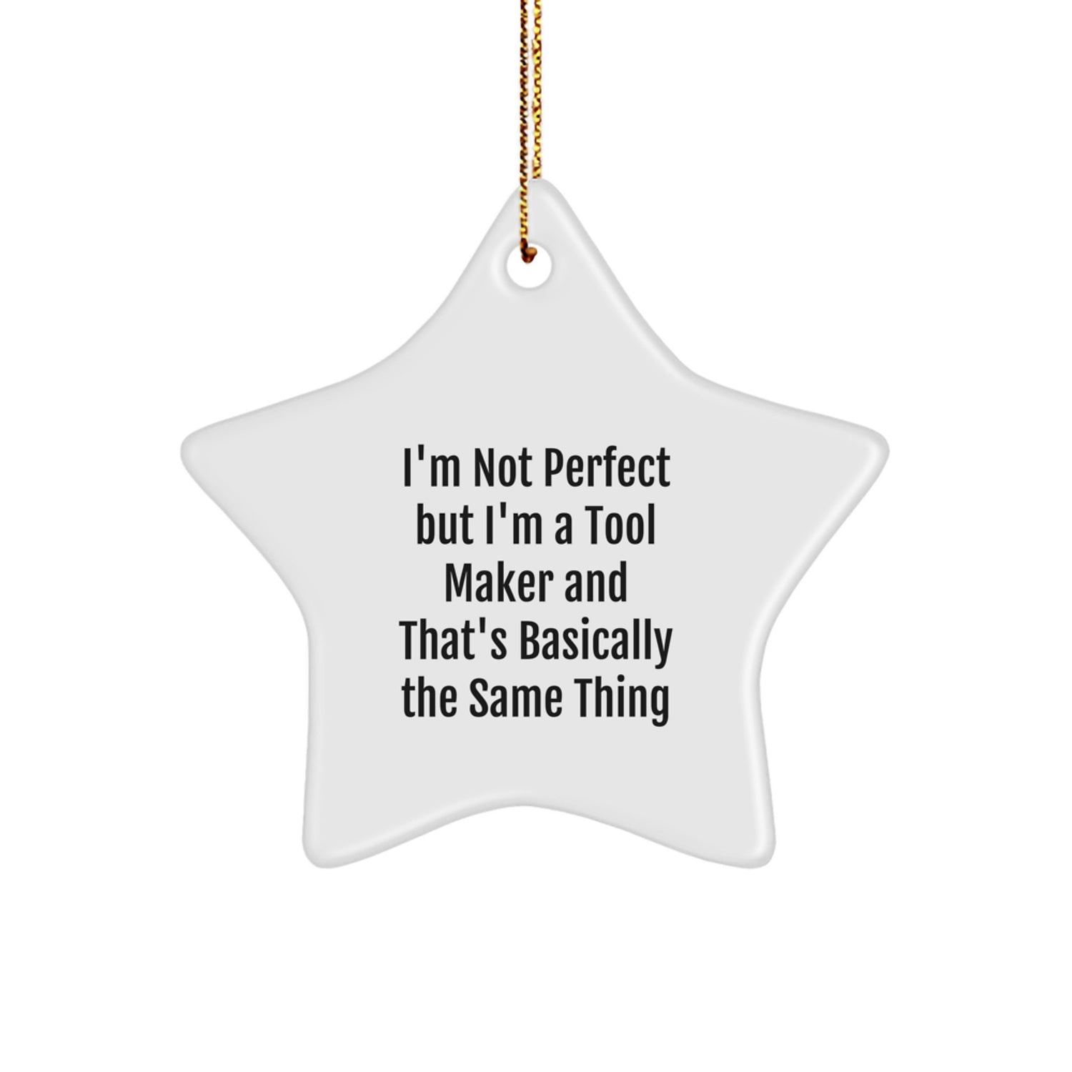 Funny Tool Maker Star Ornament Gift for Men, Unique White Star Shaped Christmas Decoration from Friends, Coworkers - Image 1