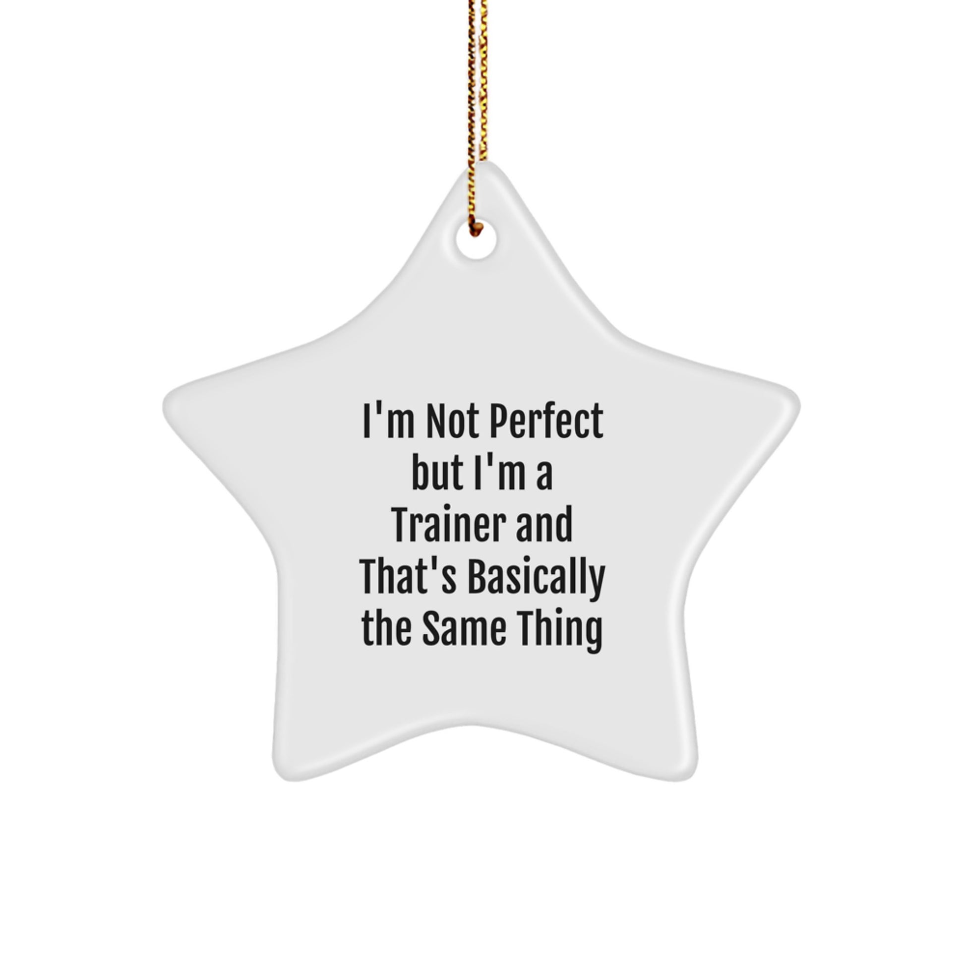 Funny Trainer Star Ornament Gifts from Men or Women to Friends or Family - 'I'm Not Perfect But I'm A Trainer And That's Basically The Same Thing' Star Ornaments for Christmas Unique Gifts - Image 1