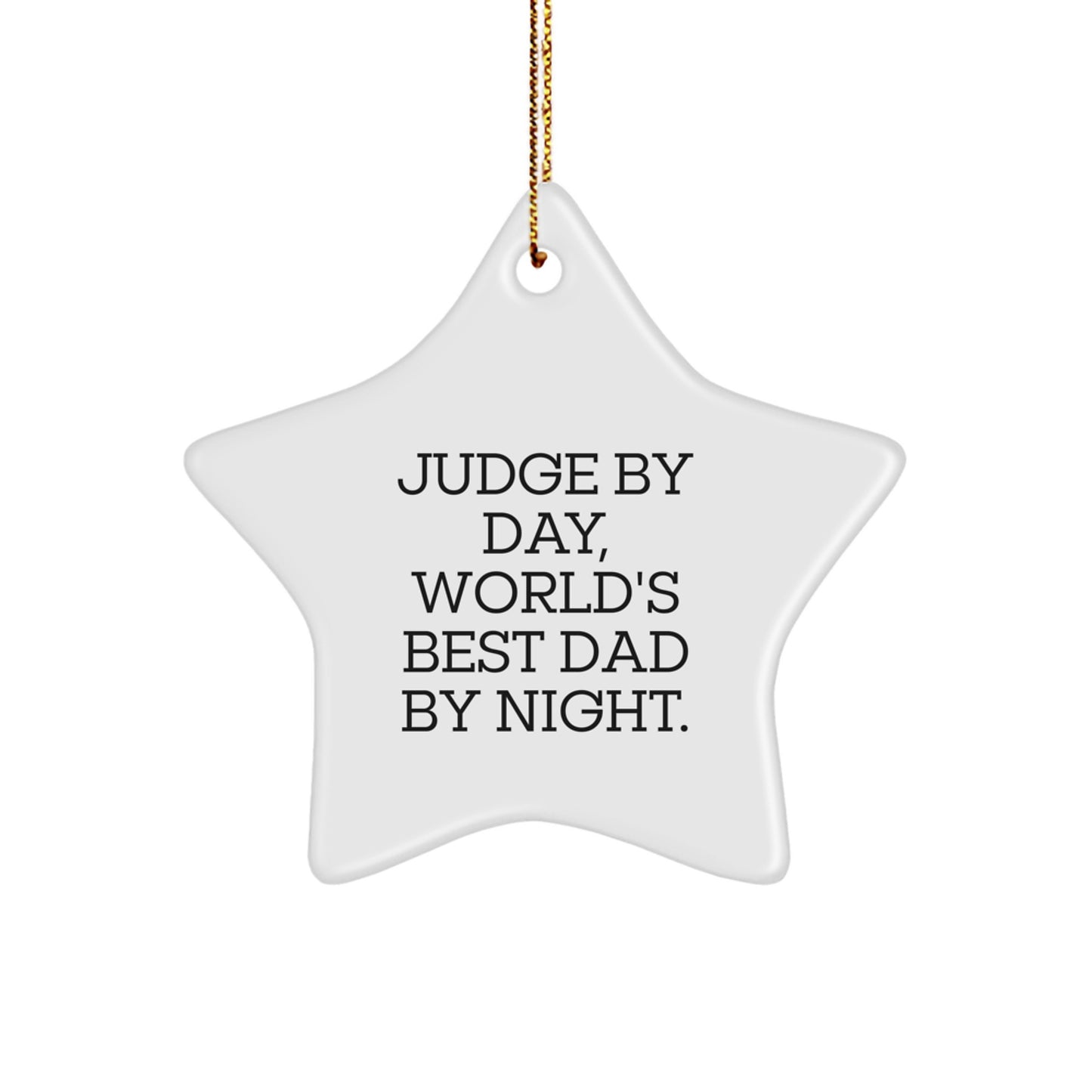 Funny Judge Star Ornament Gifts from Men to Judge, Unique Christmas Unique Gifts, Star Shaped Judge Decorations - Image 1