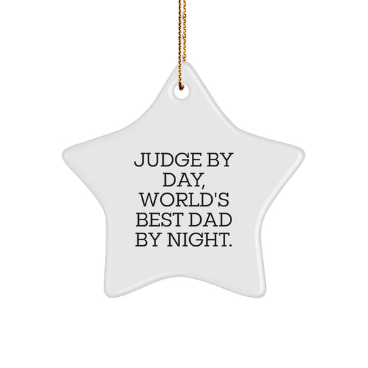 Funny Judge Star Ornament Gifts from Men to Judge, Unique Christmas Unique Gifts, Star Shaped Judge Decorations - Image 1