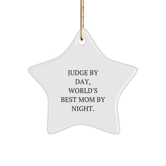 Funny Judge Star Ornament Gifts from Family, Inspirational World's Best Mom by Night Star Gift for Judge - Image 1