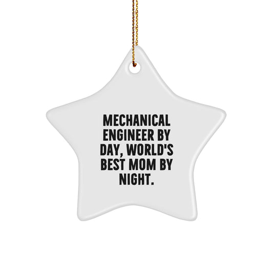 Funny Mechanical Engineer Gifts from Mom, Star Ornament for Christmas Unique - Image 1