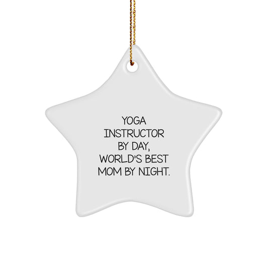 Funny Yoga Instructor Gifts from Mom Star Ornament for Yoga Instructors by Day by Night Christmas Unique - Image 1