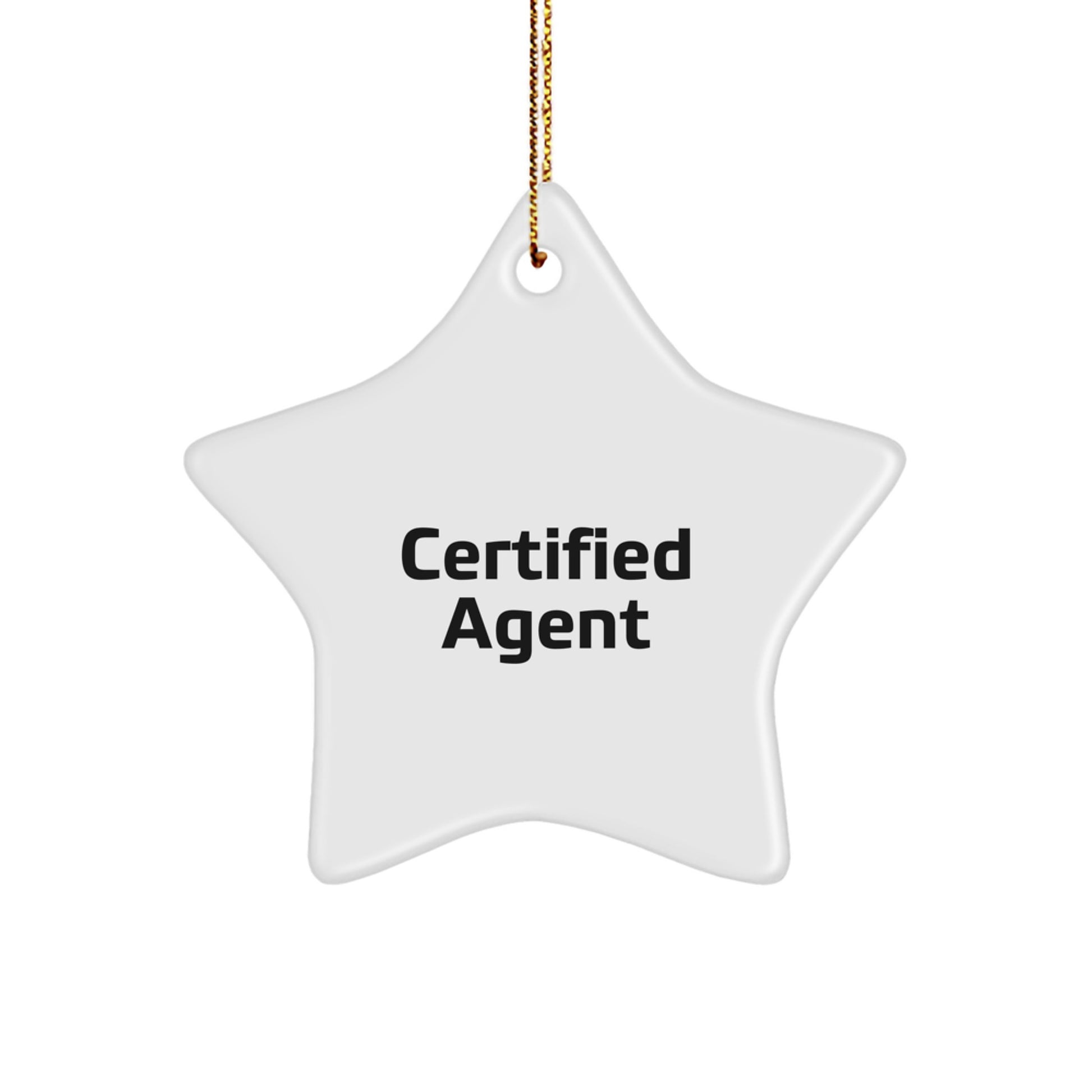 Agent Star Ornament, Funny Quote Gifts from Friends to Men, White Star Shaped, 'You're a Star', Christmas Unique Agent Gifts - Image 1