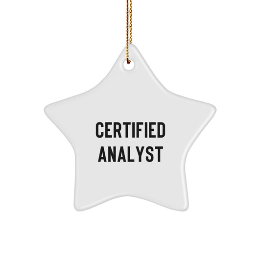 Certified Analyst Funny Quote Star Ornament Gifts for Men, Funny Analyst Gift, Men's Christmas Unique Gifts, Gifts from Men to Analyst - Image 1