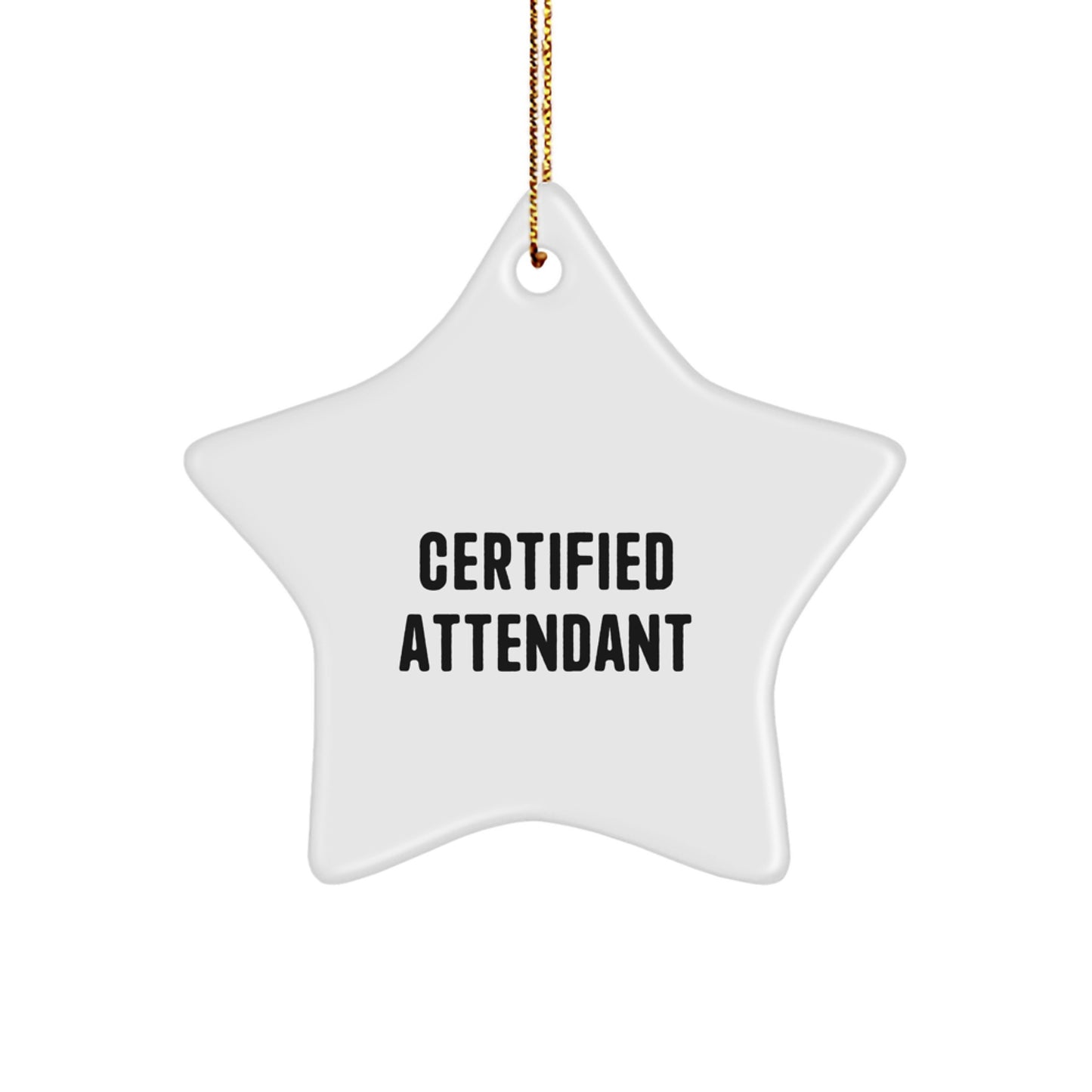 Funny Certified Attendant Gifts from Men to Christmas Star Ornament for Attendants, 'You're a Star!' Quote - Image 1