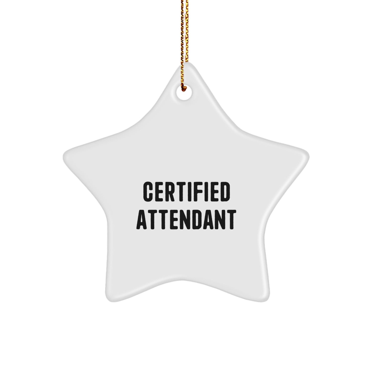 Funny Certified Attendant Gifts from Men to Christmas Star Ornament for Attendants, 'You're a Star!' Quote - Image 1