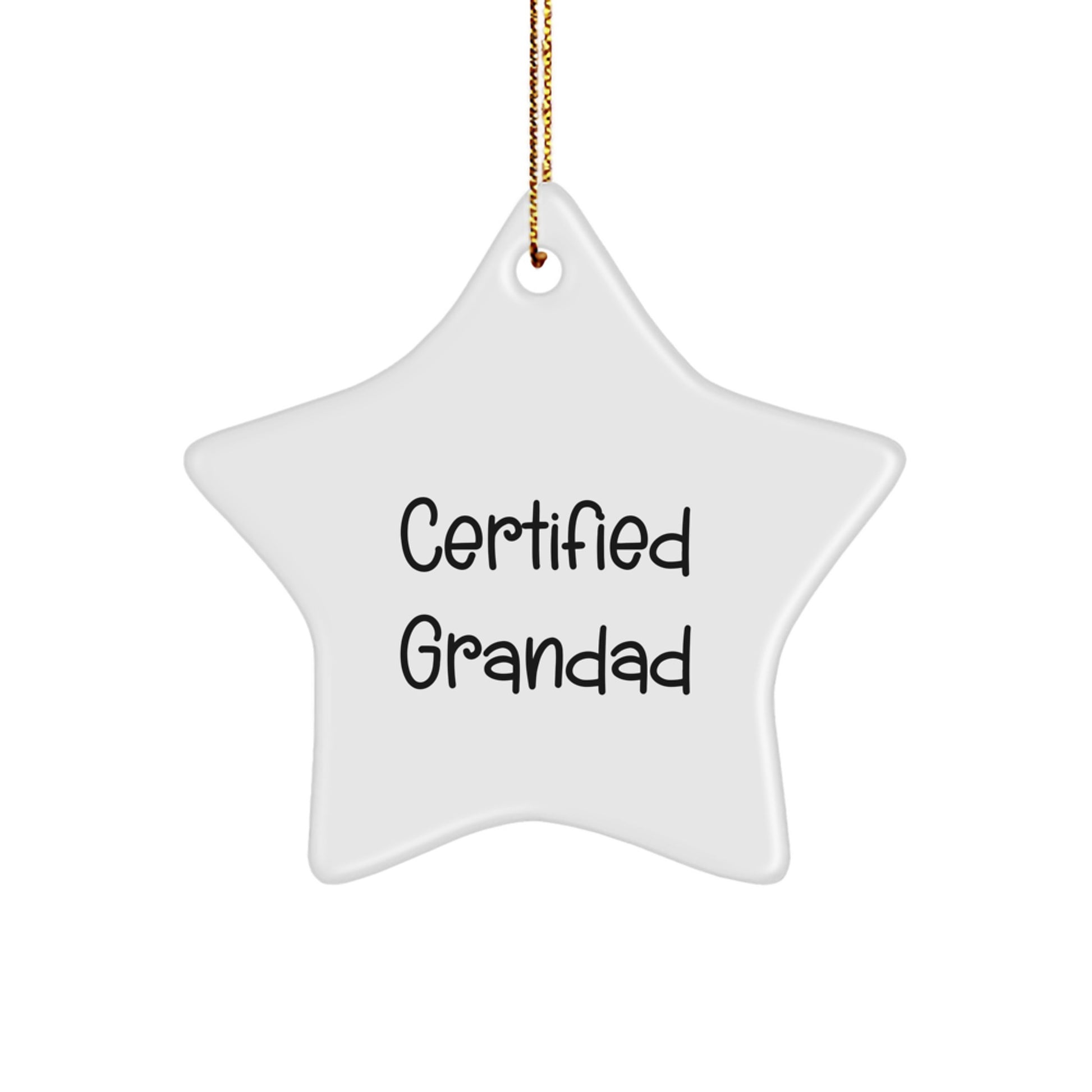 Funny Grandad Gifts for Men, Certified Grandad Star Ornament Decorations, Christmas Unique Gifts from Friends or Family - Image 1