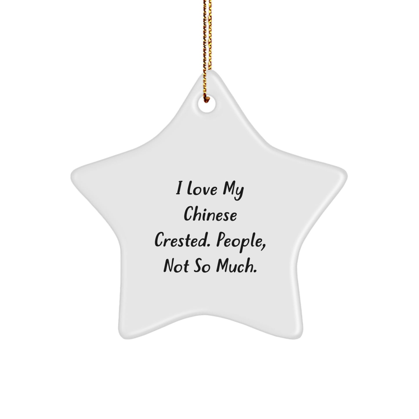 Funny Chinese Crested Dog Star Ornament Gifts from Friends for Christmas, Christmas Unique Gifts, Chinese Crested Dog Lover Gifts - Image 1
