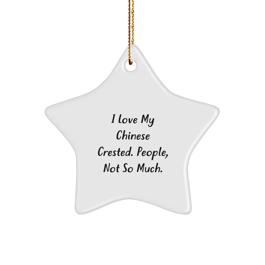 Funny Chinese Crested Dog Star Ornament Gifts from Friends for Christmas, Christmas Unique Gifts, Chinese Crested Dog Lover Gifts - Image 1