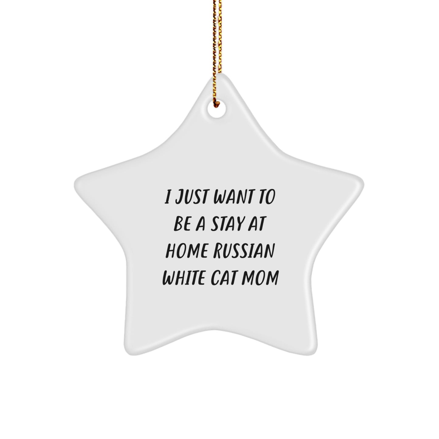 Funny Russian White Cat Star Ornament Gifts for Russian White Cat Fans, Mom's Christmas Unique Gifts from Friends - Image 1