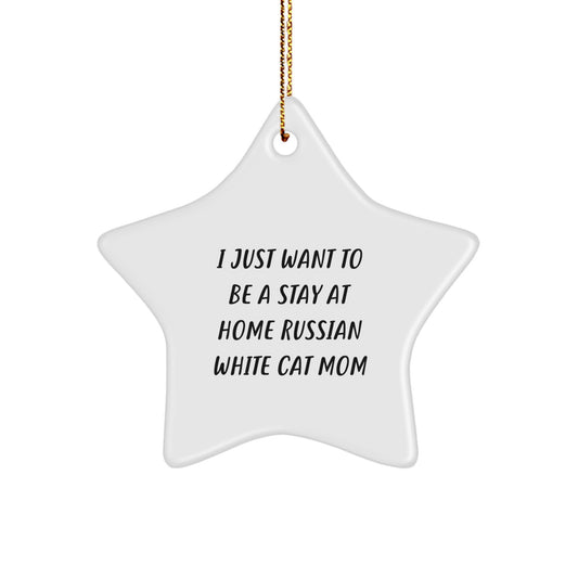 Funny Russian White Cat Star Ornament Gifts for Russian White Cat Fans, Mom's Christmas Unique Gifts from Friends - Image 1