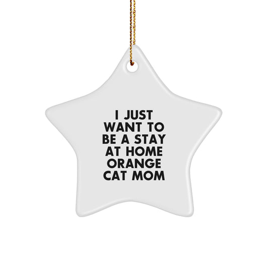 Funny Orange Cat Mom Christmas Unique Gifts for Orange Cat Star Ornament Home Decor, Gifts from Mom to Orange Cat, Unique Christmas Star Ornament, Orange Cat Mom's Favorite Gift - Image 1