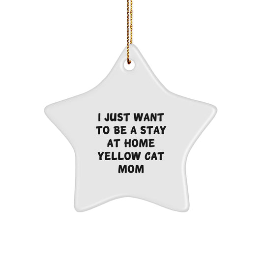 Yellow Cat Star Ornament for Christmas Unique Gifts for Yellow Cat Lovers from Friends and Family - Image 1