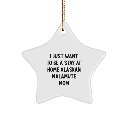 Funny Alaskan Malamute Dog Mom Christmas Unique Gifts, Gifts from Mom for Mom, Star Ornament for Alaskan Malamute Dog Lover - Image 1