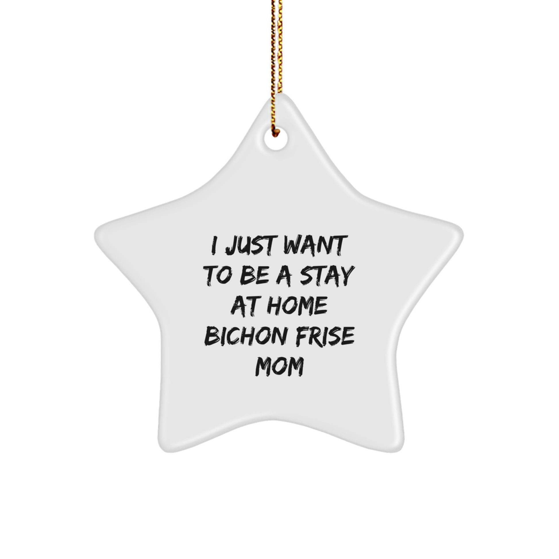 Funny Bichon Frise Dog Mom Gifts from Friends for Christmas Unique Gifts, Star Ornament for Bichon Frise Dog Lover, I Just Want To Be A Stay At Home Bichon Frise Mom - Image 1