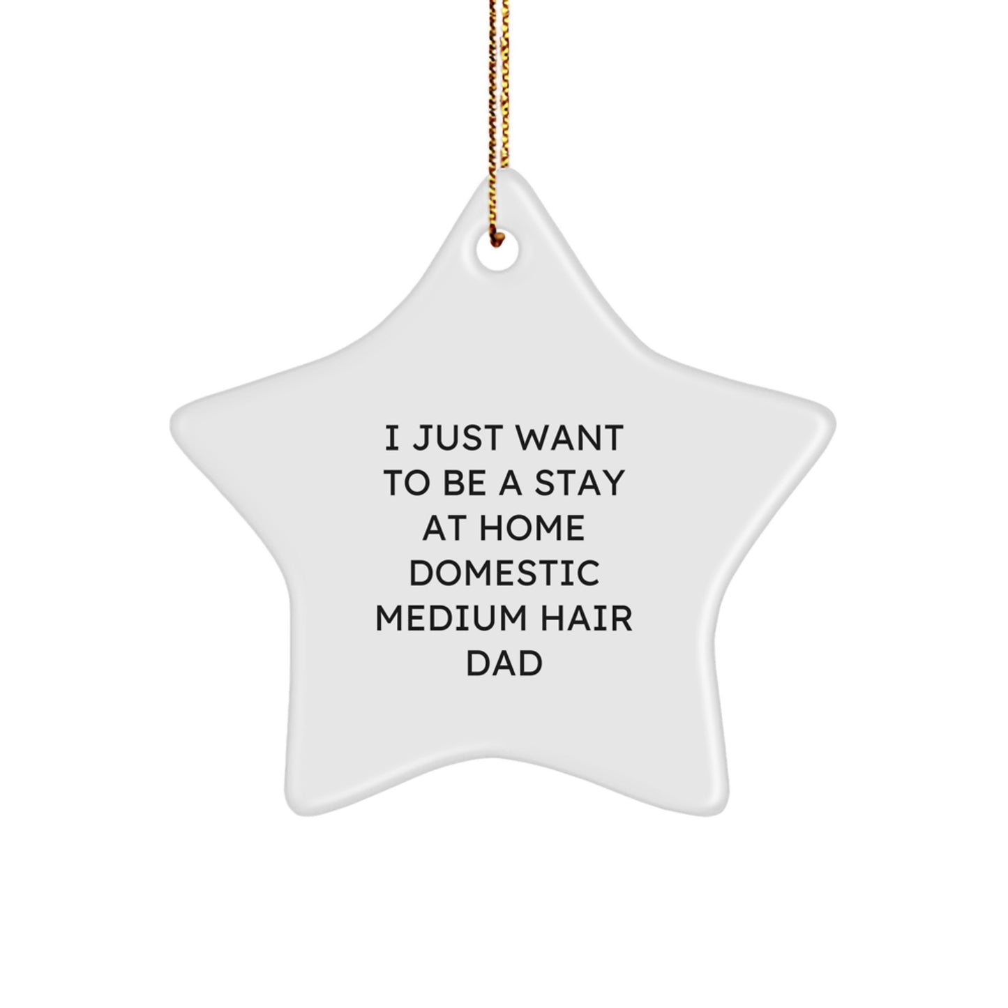Funny Domestic Medium Hair Dad Star Ornament Gifts from Men to Domestic Medium Hair for Christmas - Image 1