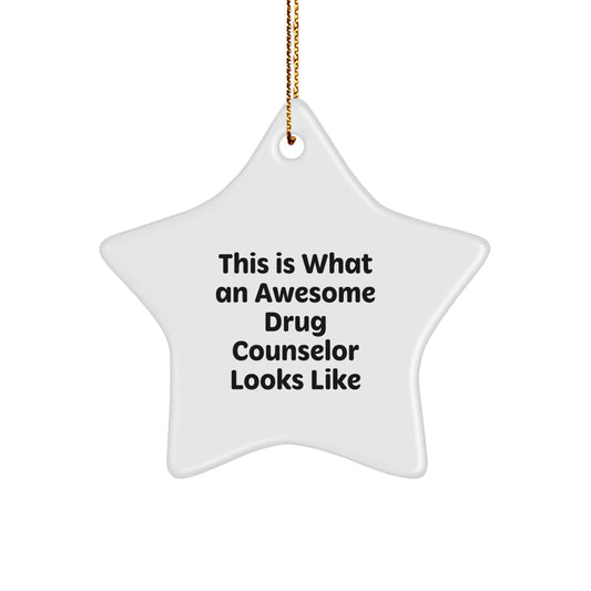 Funny Star Ornament for Drug Counselor Gifts from Men to Women, Christmas Unique Gifts for Coworkers - Image 1