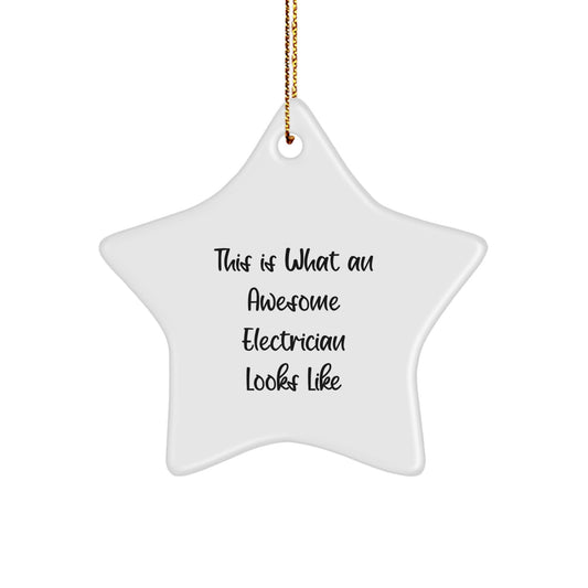 Funny Electrician Gifts, Christmas Unique Star Ornaments for Men, Family, Friends, Coworkers - Gifts from Family, Gifts for Electrician, Star Ornament - Image 1