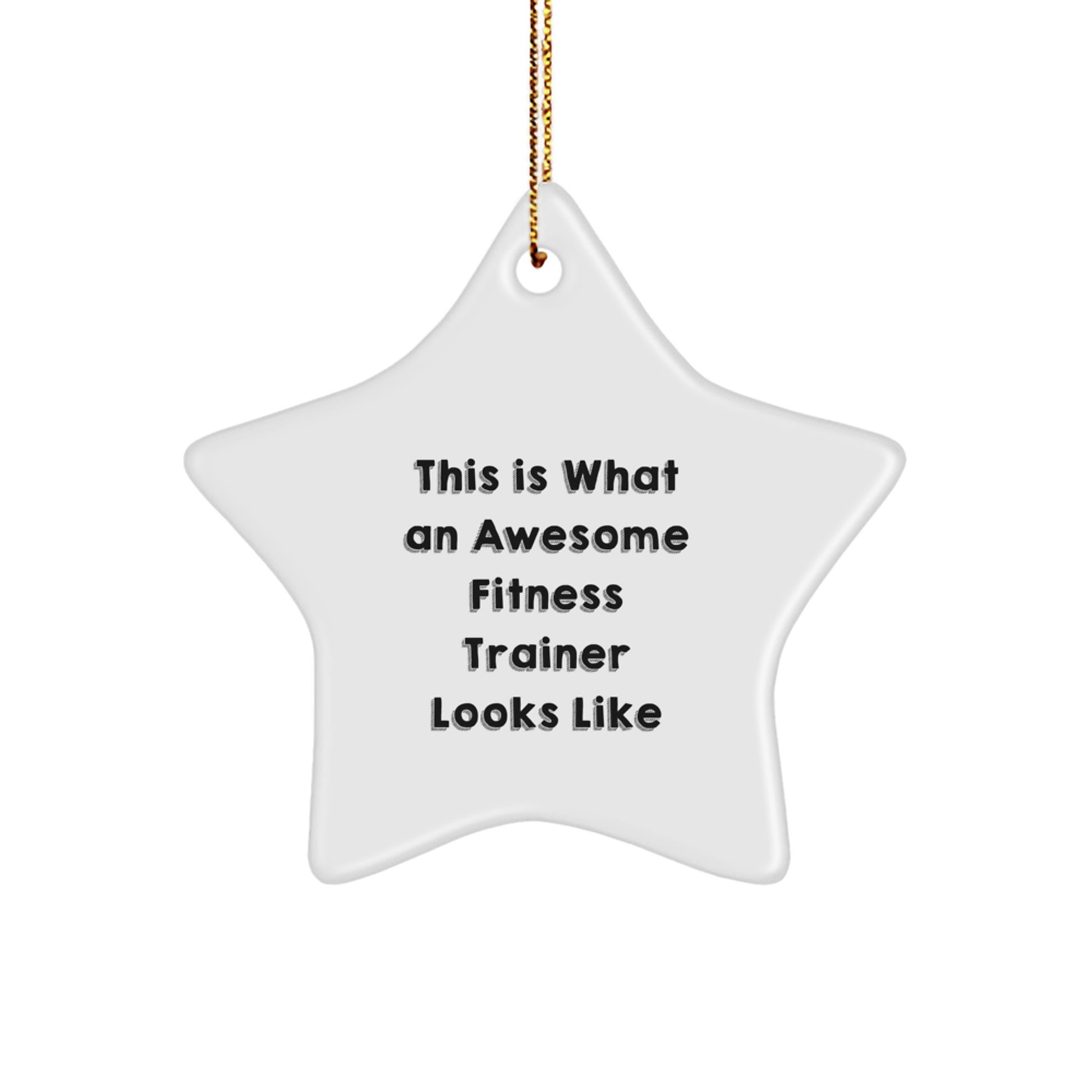 Funny Fitness Trainer Gifts for Men, Unique Star Ornament for Christmas, Inspirational Quote 'This Is What An Awesome Fitness Trainer Looks Like' Gifts from Friends, Coworkers, or Family - Image 1