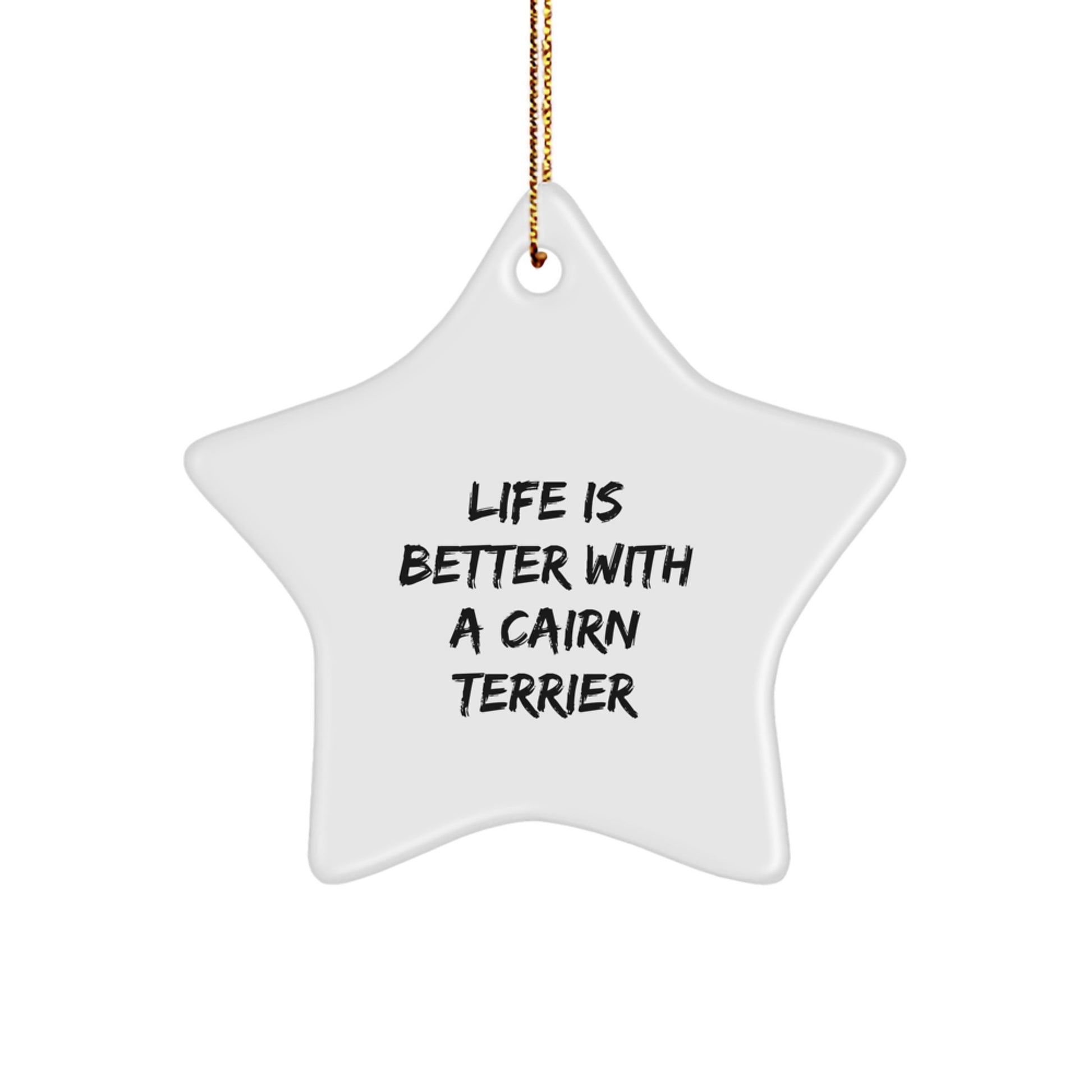 Funny Cairn Terrier Dog Gifts from Family - Star Ornament, Life Is Better With A Cairn Terrier Christmas Unique Presents - Image 1