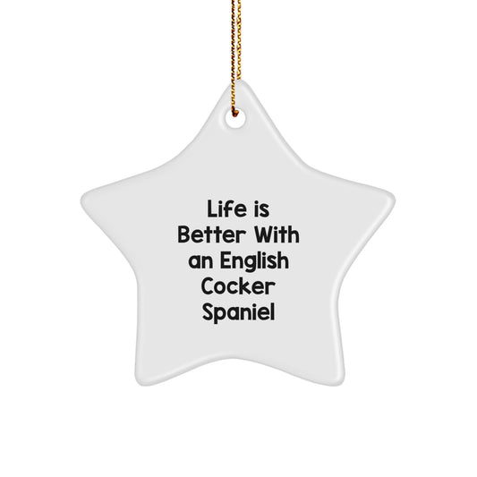 English Cocker Spaniel Dog Star Ornament Funny Quote Gifts from Family for Home Christmas Decor - Image 1