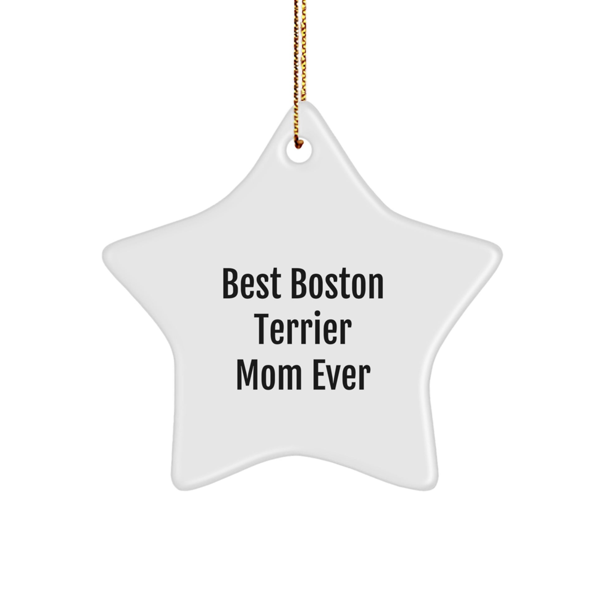 Boston Terrier Mom Gifts from Friends - Best Boston Terrier Mom Ever Star Ornament for Christmas - Image 1