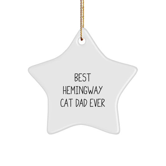 Funny Hemingway Cat Dad Gifts - Hemingway Cat Star Ornament for Christmas Unique Gifts from Friends - Image 1