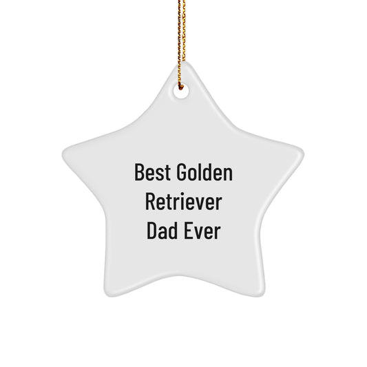 Funny Golden Retriever Dog Gifts for Men from Best Dad Ever, Star Ornament for Christmas - Image 1