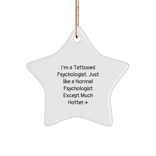 Cute Psychologist Gifts from Men to Women for Christmas Unique Star Ornament Tattooed Psychologist Decor - Image 1