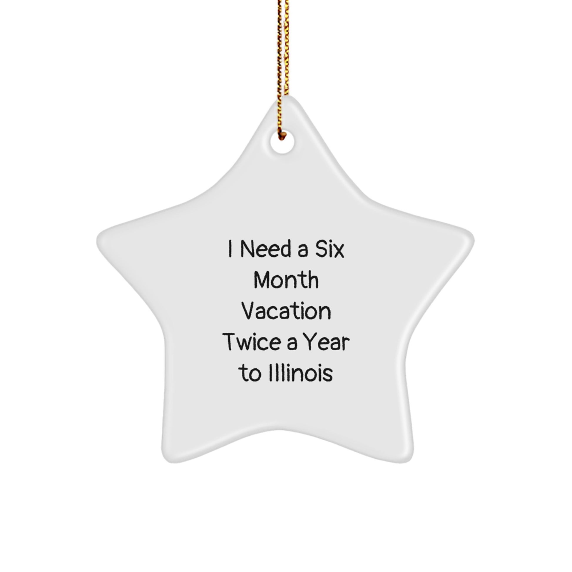 Funny Illinois Star Ornament Gifts from Friends, Family, or Coworkers for Men, Women, or Illinois Enthusiasts during Christmas Unique Gifts Season - Image 1