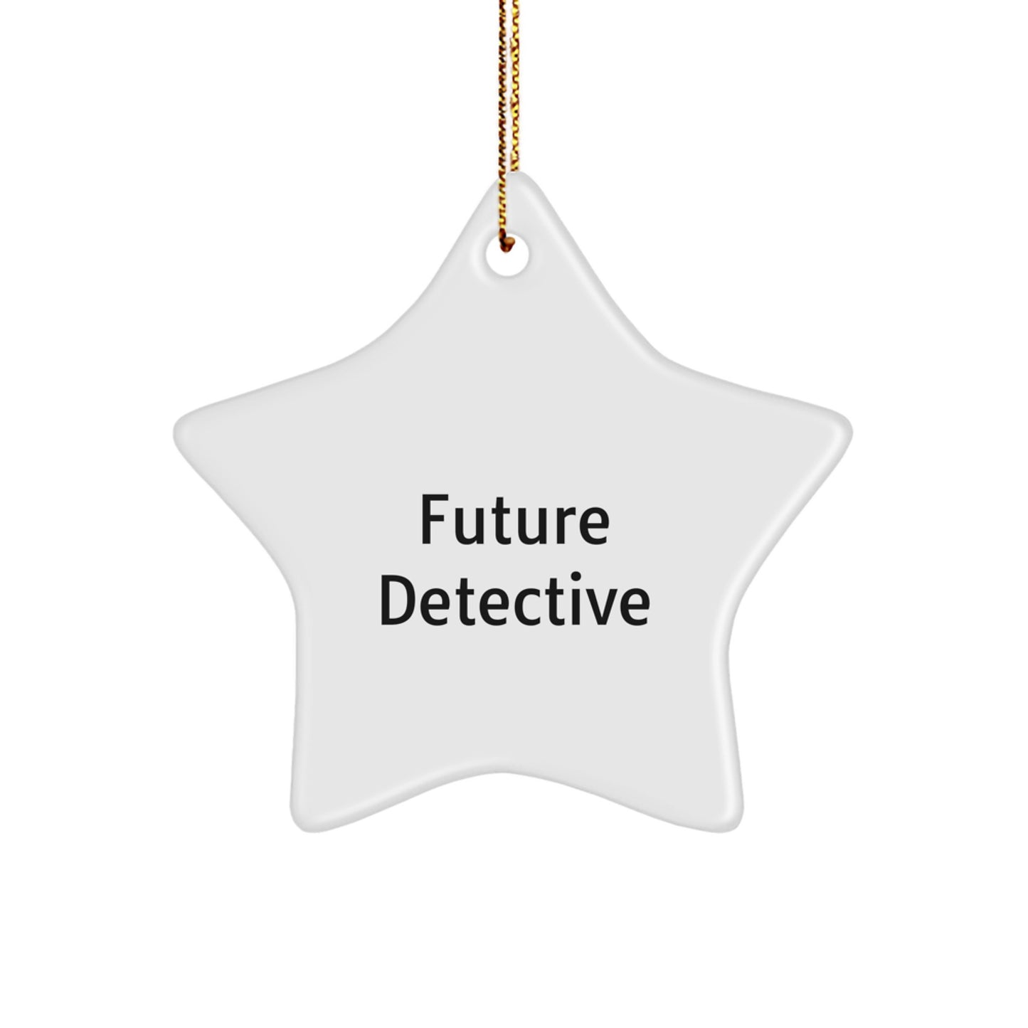 Funny Future Detective Gifts from Family for Christmas Star Ornaments, Cute Detective Christmas Decor, Inspirational Detective Star Shaped Ornaments for Men - Image 1