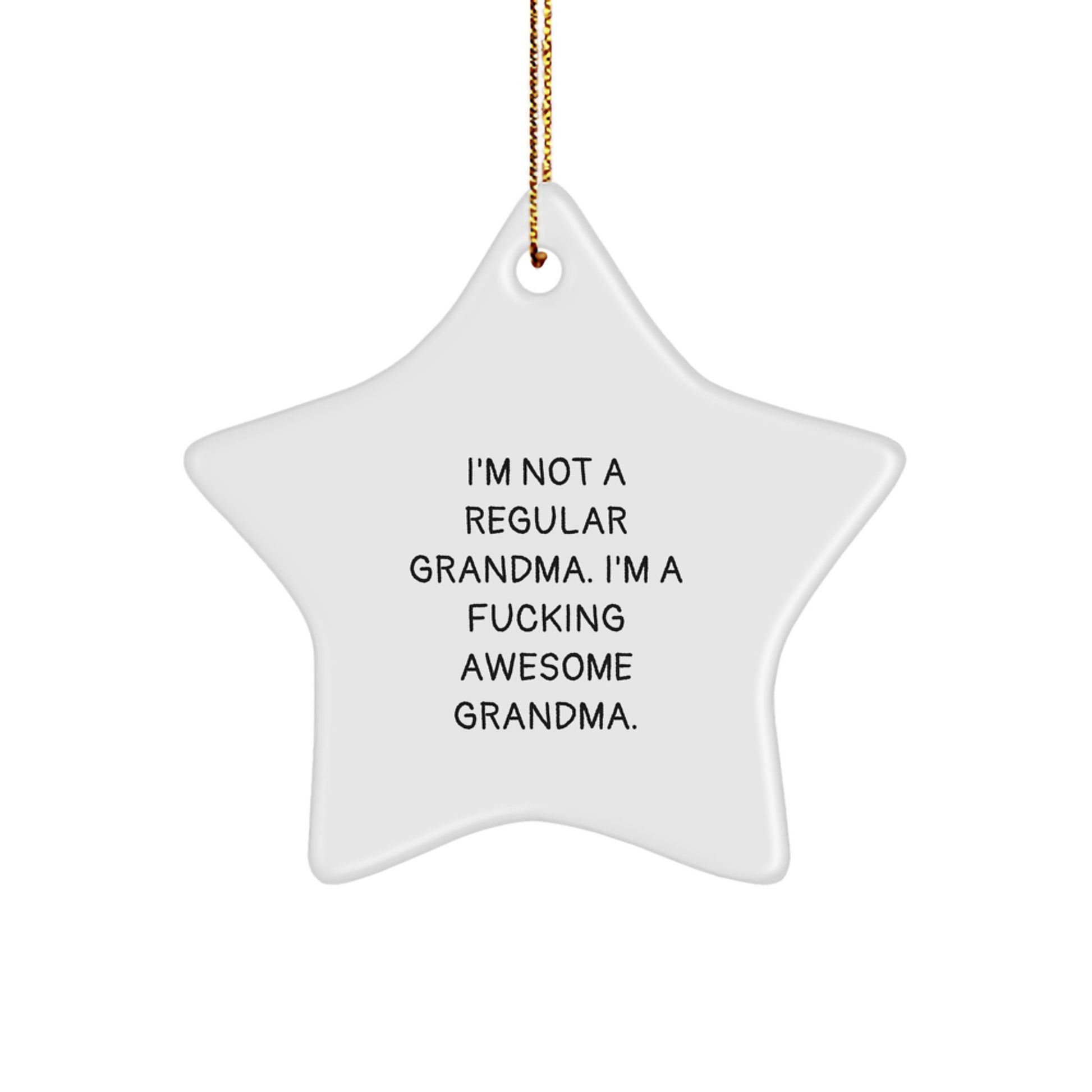 Funny Grandma Gifts, I'm Awesome Grandma Star Ornament, Christmas Memorable Presents for Grandma - Image 1
