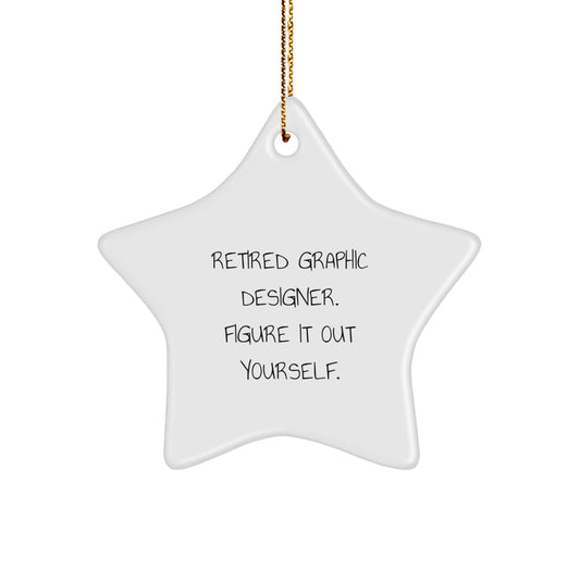Funny Graphic Designer Star Ornament for Christmas Unique Gifts from Friends to Coworkers, Graphic Designer Gifts for Men and Women - Image 1