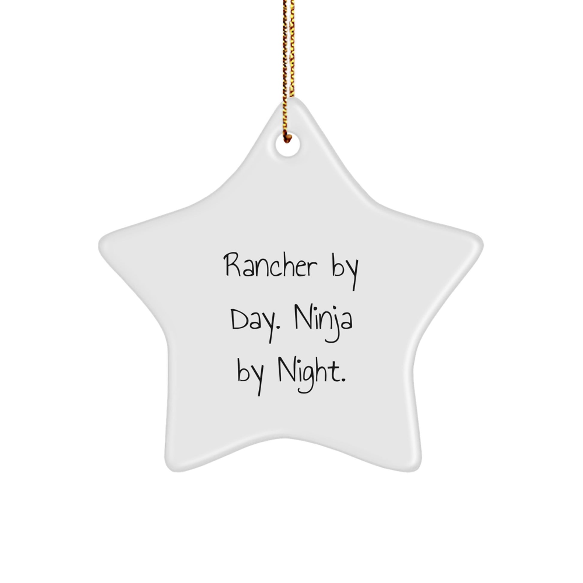Rancher Gifts - Funny Rancher Star Ornament, Christmas Unique Gifts for Rancher Men, Gifts from Friends, Funny Star Ornament for Men - Image 1