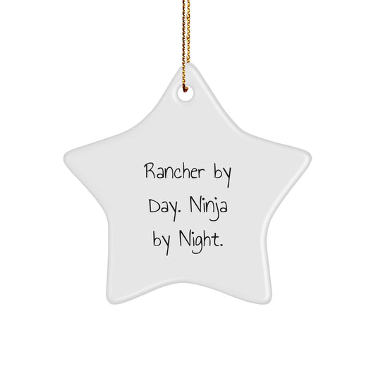 Rancher Gifts - Funny Rancher Star Ornament, Christmas Unique Gifts for Rancher Men, Gifts from Friends, Funny Star Ornament for Men - Image 1