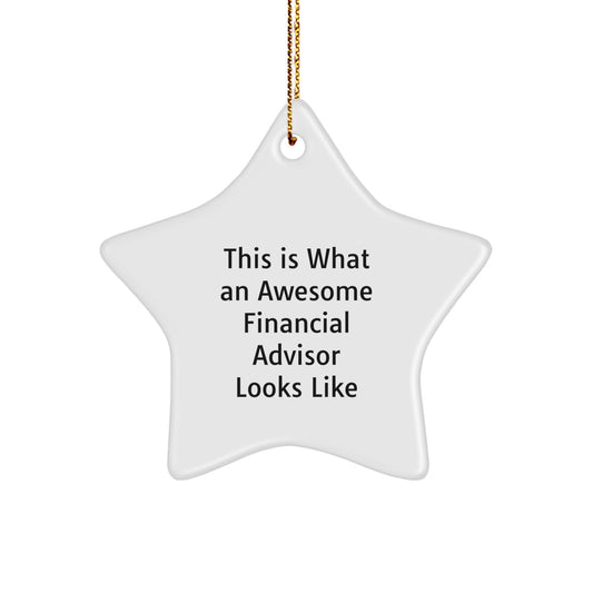 Funny Financial Advisor Gifts from Friends, Star Ornament This Is What An Awesome Financial Advisor Looks Like, Christmas Unique Gifts for Financial Advisors - Image 1