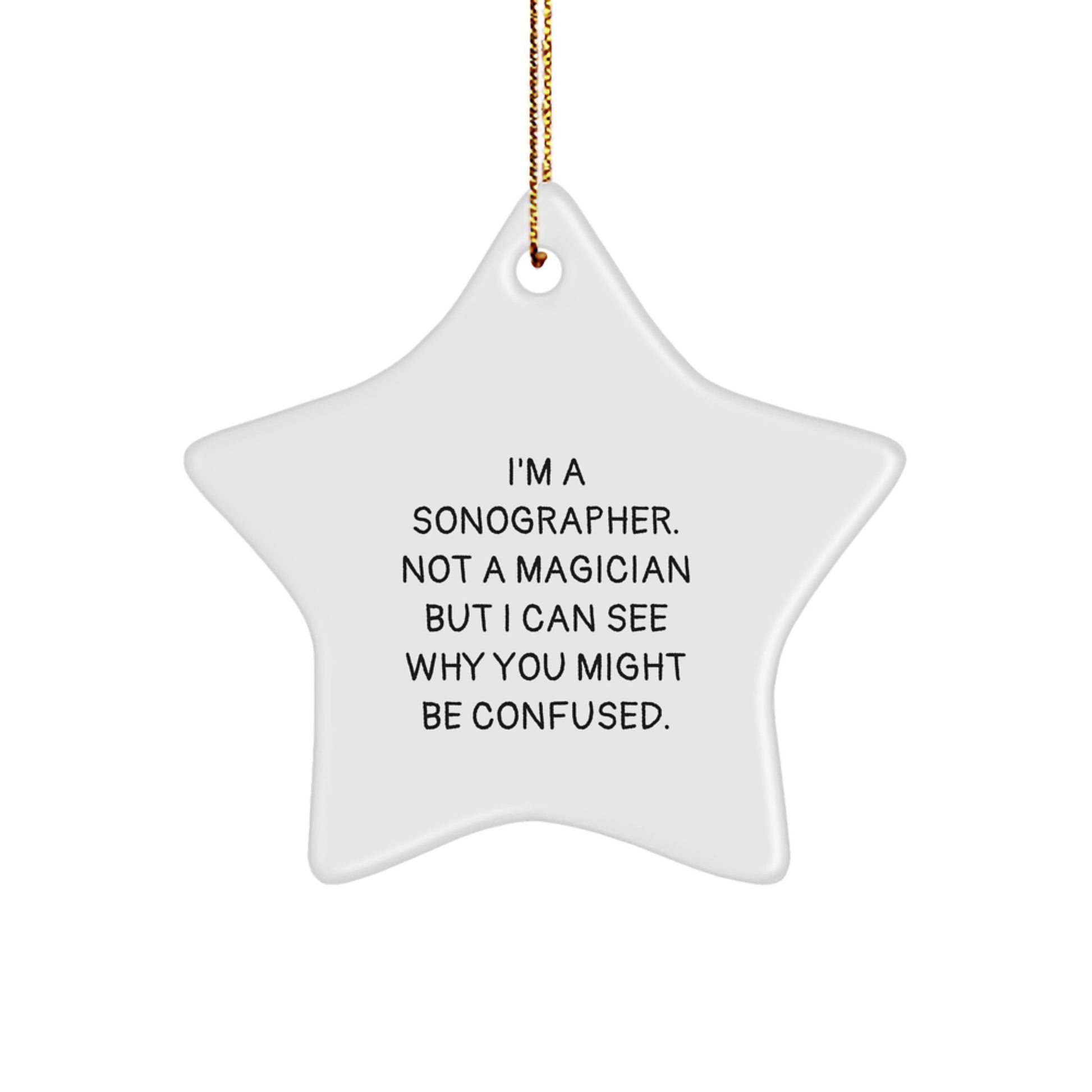Funny Sonographer Gifts from Family for Christmas Unique Star Ornament - Image 1