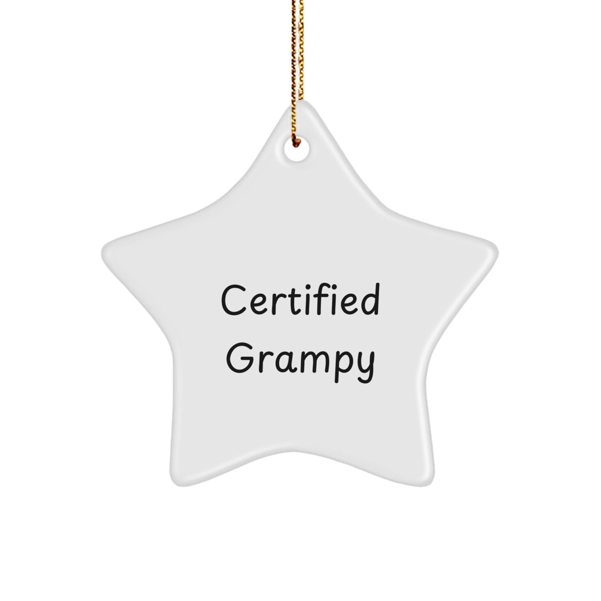 Funny Grampy Gifts from Men to Grandpa Christmas Unique Decorations, Certified Grampy Star Ornament for Grandpa, Ideal Gift Idea for Grampy - Image 1